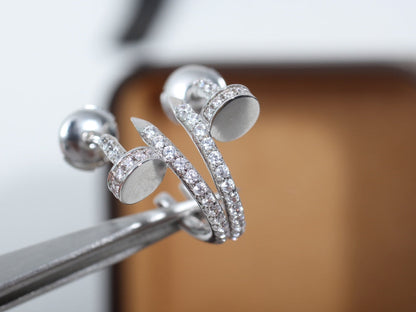 [Angela Jewellery]JUSTE EARRINGS 12.75MM SILVER DIAMOND
