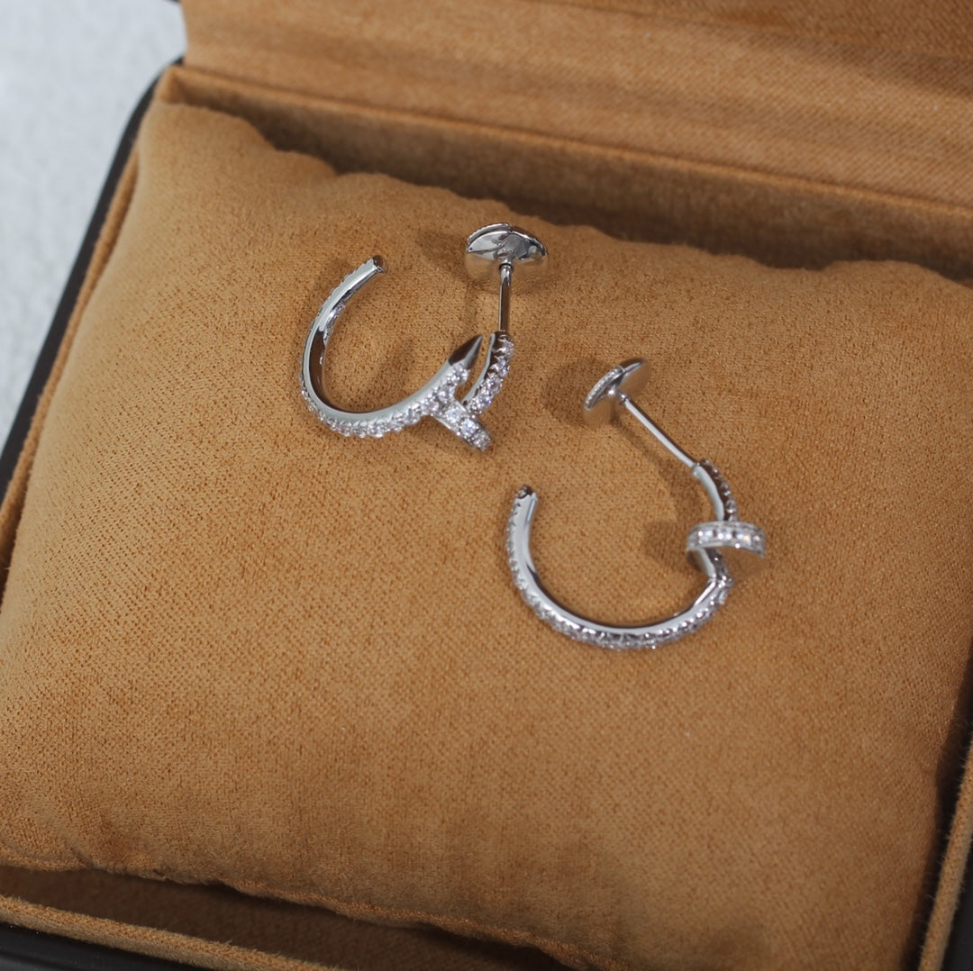 [Angela Jewellery]JUSTE EARRINGS 12.75MM SILVER DIAMOND