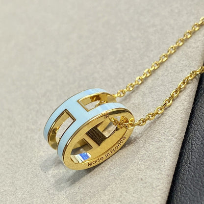 [Angela Jewellery]POP H LIGHT BLUE NECKLACE