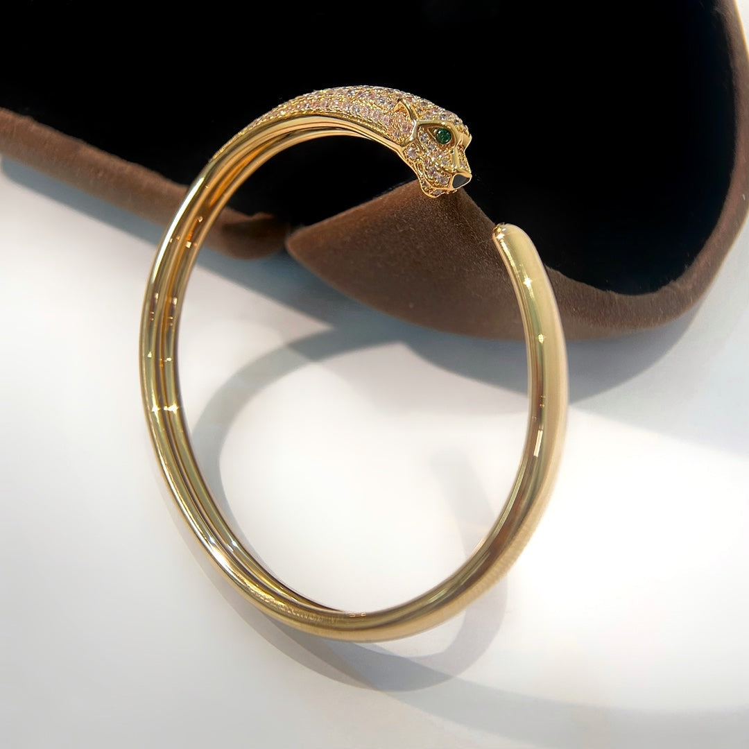 [Angela Jewellery]PANTHERE GOLD DIAMOND OPEN BRACELET