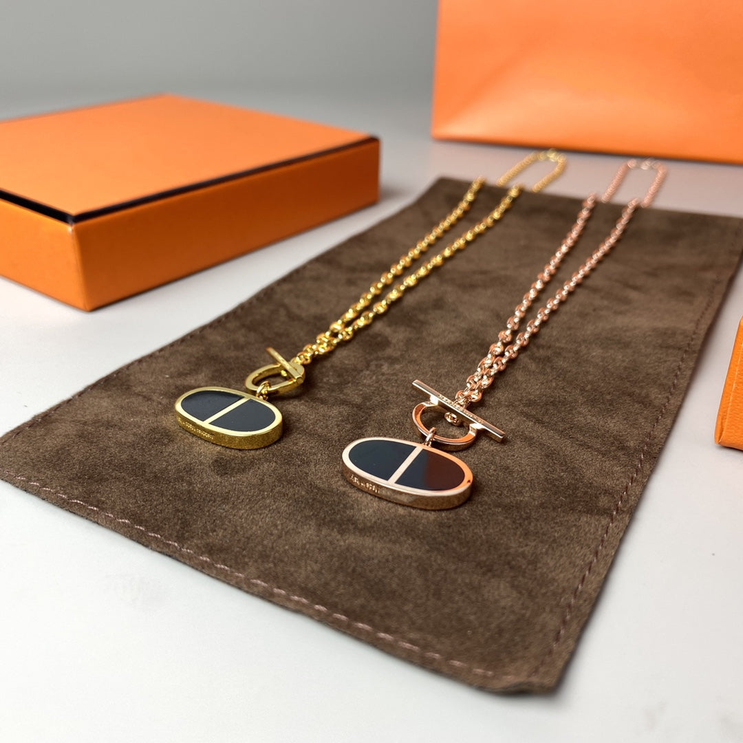 [Angela Jewellery]CHAINE VERSO BLACK CERAMIC NECKLACE