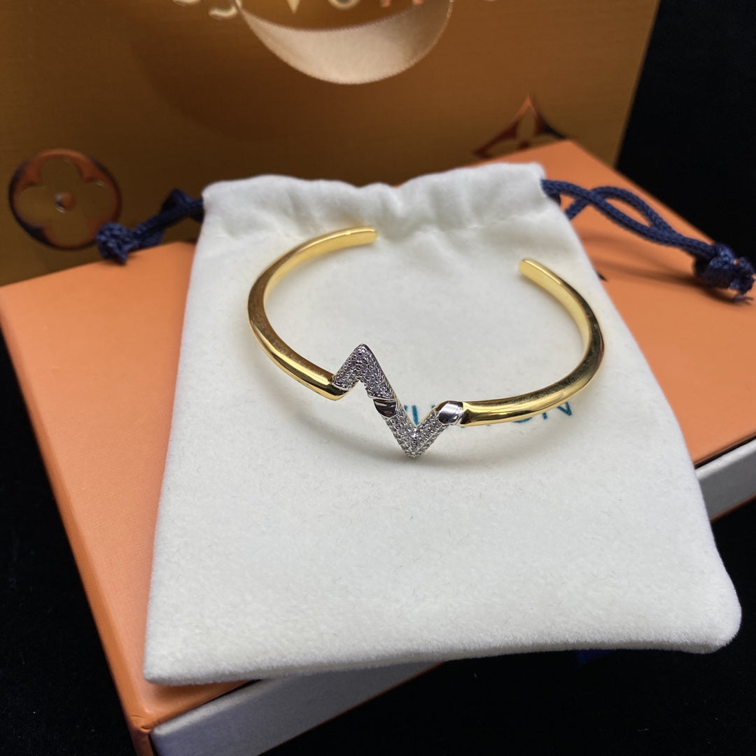 [Angela Jewellery]VOLTE UPSITE DOWN DIAMOND GOLD OPEN BRACELET