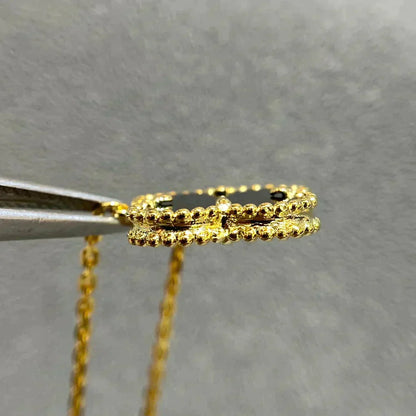 [Angela Jewellery]CLOVER 15MM BLACK ONYX SINGLE FLOWER NECKLACE