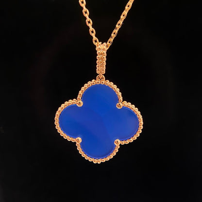 [Angela Jewellery]CLOVER 25MM NECKLACE TURQUOISE ROSE GOLD