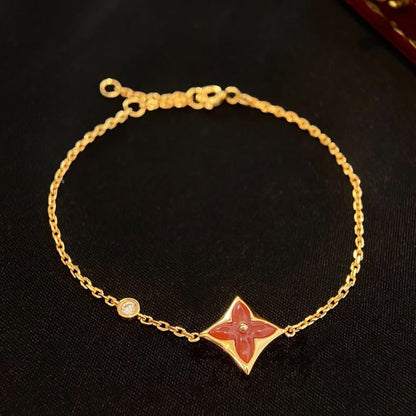 [Angela Jewellery]COLOR STAR CARNELIAN PINK GOLD DIAMOND BRACELET