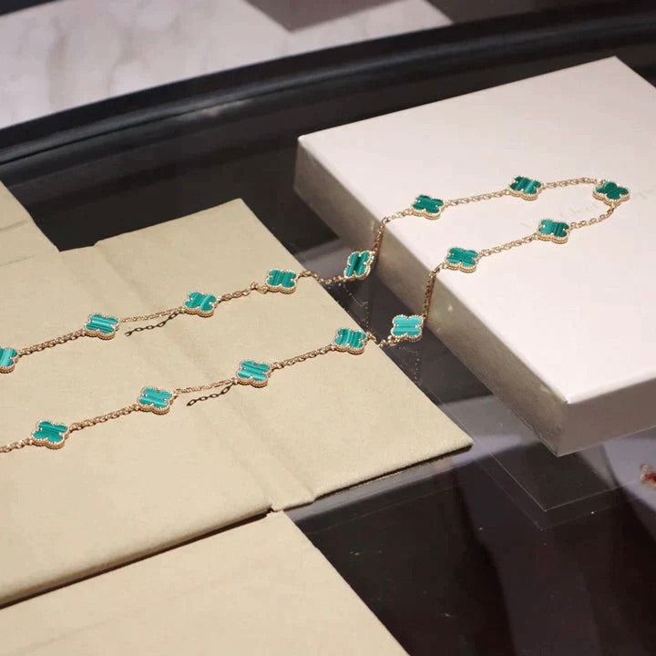 [Angela Jewellery]CLOVER 20 MOTIFS MALACHITE GOLD
