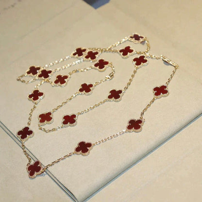[Angela Jewellery]CLOVER 20 MOTIFS CARNELIAN NECKLACE