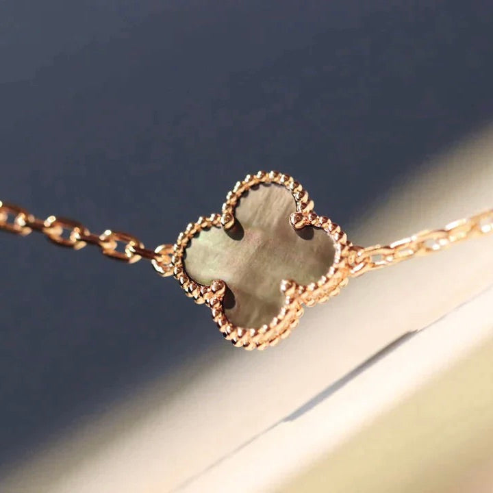 [Angela Jewellery]CLOVER 20 MOTIFS DARK MOP DIAMOND  NECKLACE