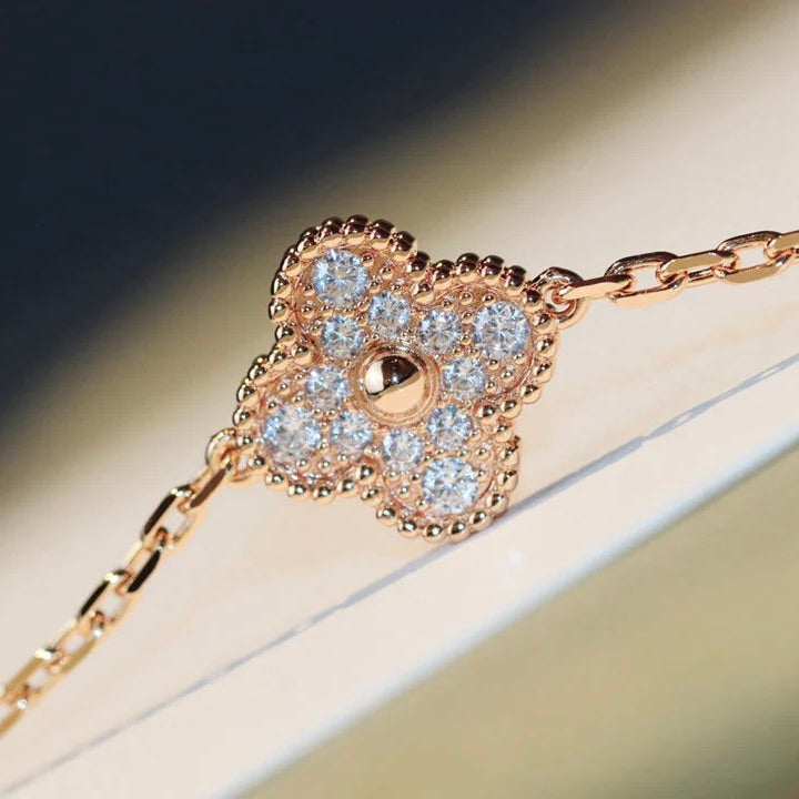 [Angela Jewellery]CLOVER 20 MOTIFS DARK MOP DIAMOND  NECKLACE