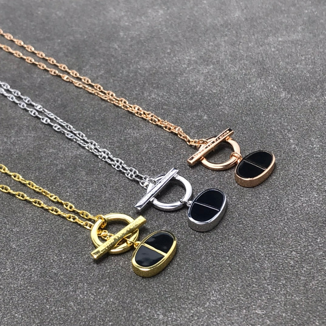 [Angela Jewellery]CHAINE VERSO BLACK CERAMIC  NECKLACE