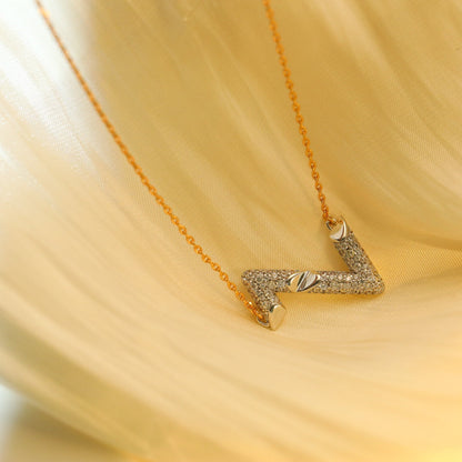 [Angela Jewellery]VOLT SILVER DIAMOND PEDANT NECKLACE