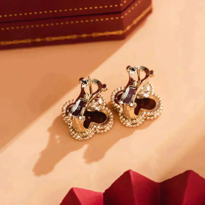 [Angela Jewellery]CLOVER MEDIUM 1 MOTIFS CARNELIAN  EARRINGS