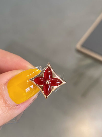 [Angela Jewellery]STAR AND SUN PINK GOLD CARNELIAN STUD EARRINGS