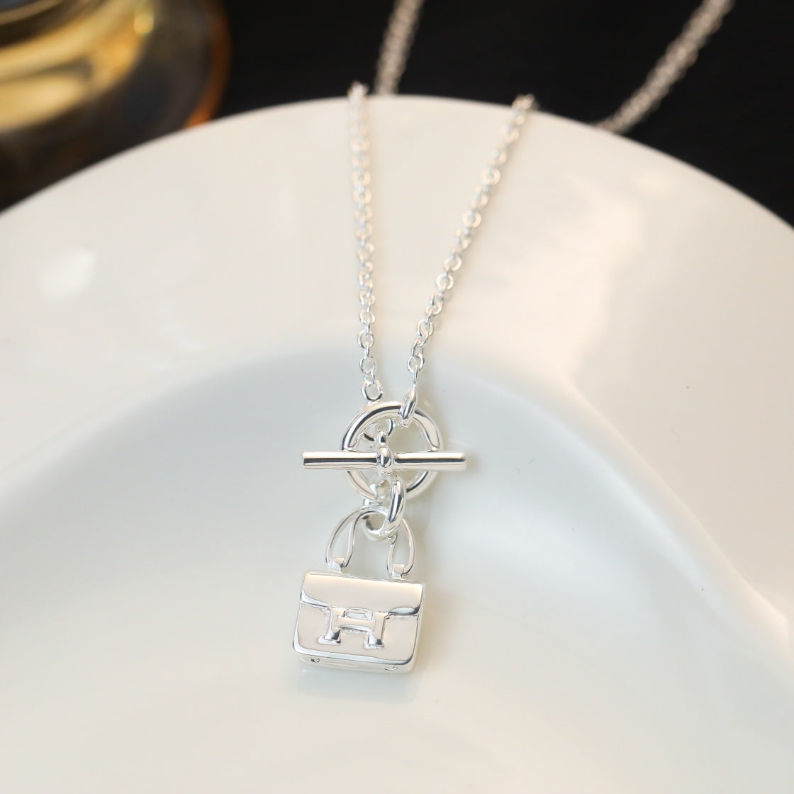 [Angela Jewellery]POP H PEDANT SILVER NECKLACE