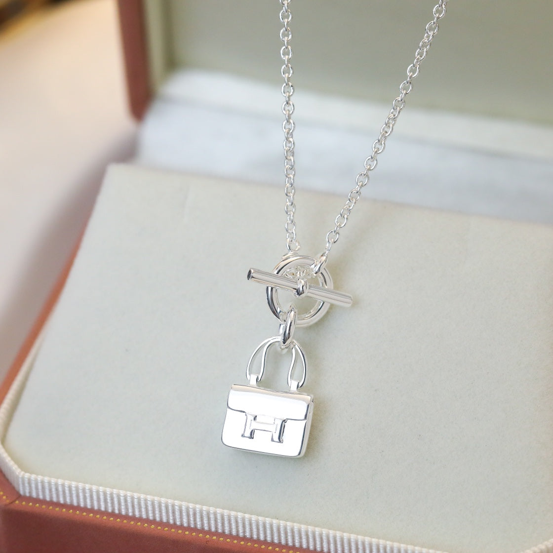[Angela Jewellery]POP H PEDANT SILVER NECKLACE