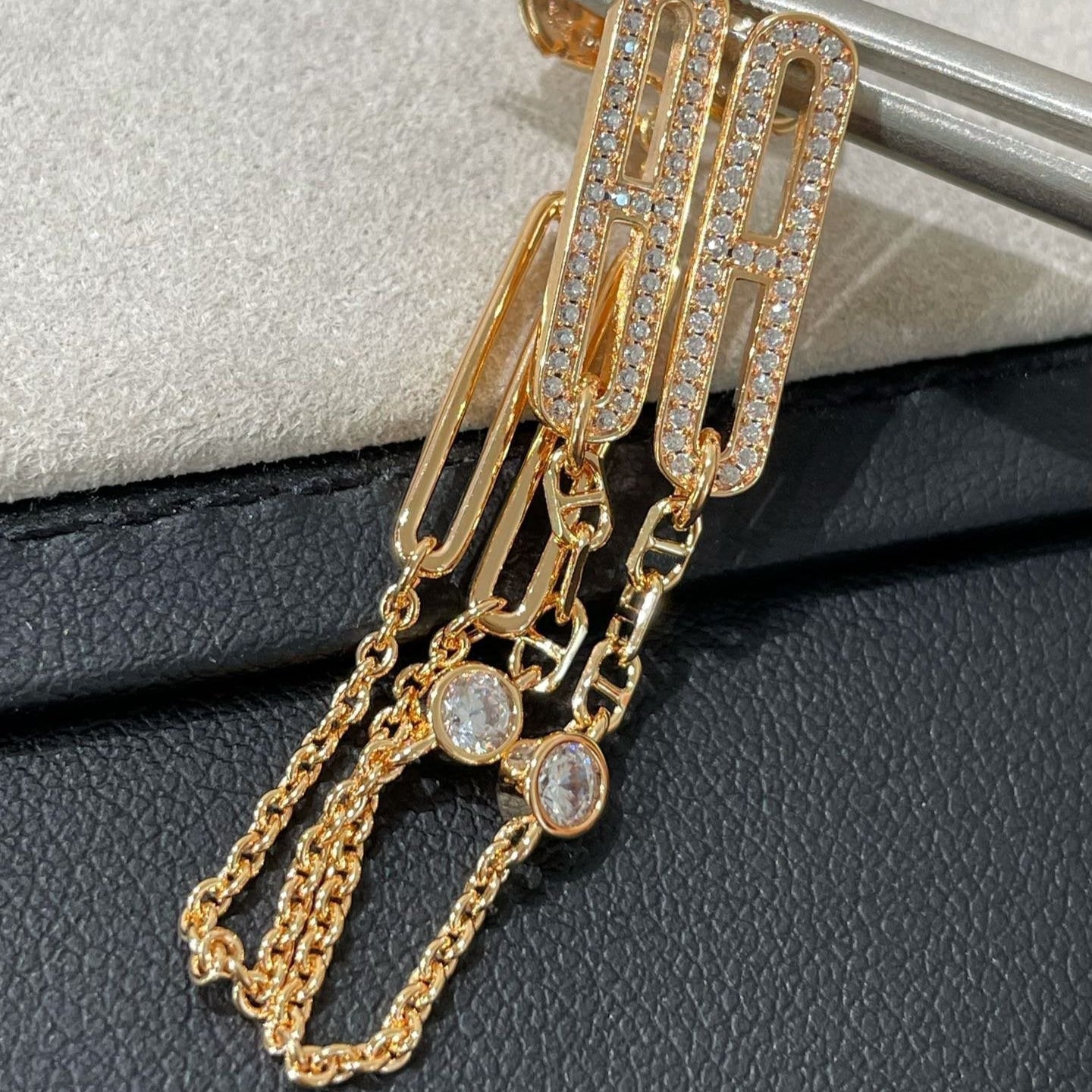 [Angela Jewellery]CHAINE CHAOS DIAMOND DROP EARRINGS