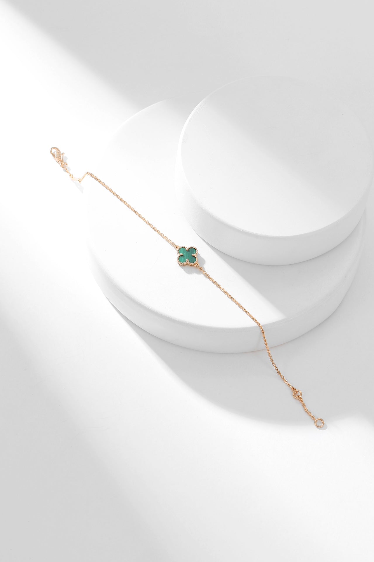 [Angela Jewellery]CLOVER BRACELET MALACHITE 1 MOTIF