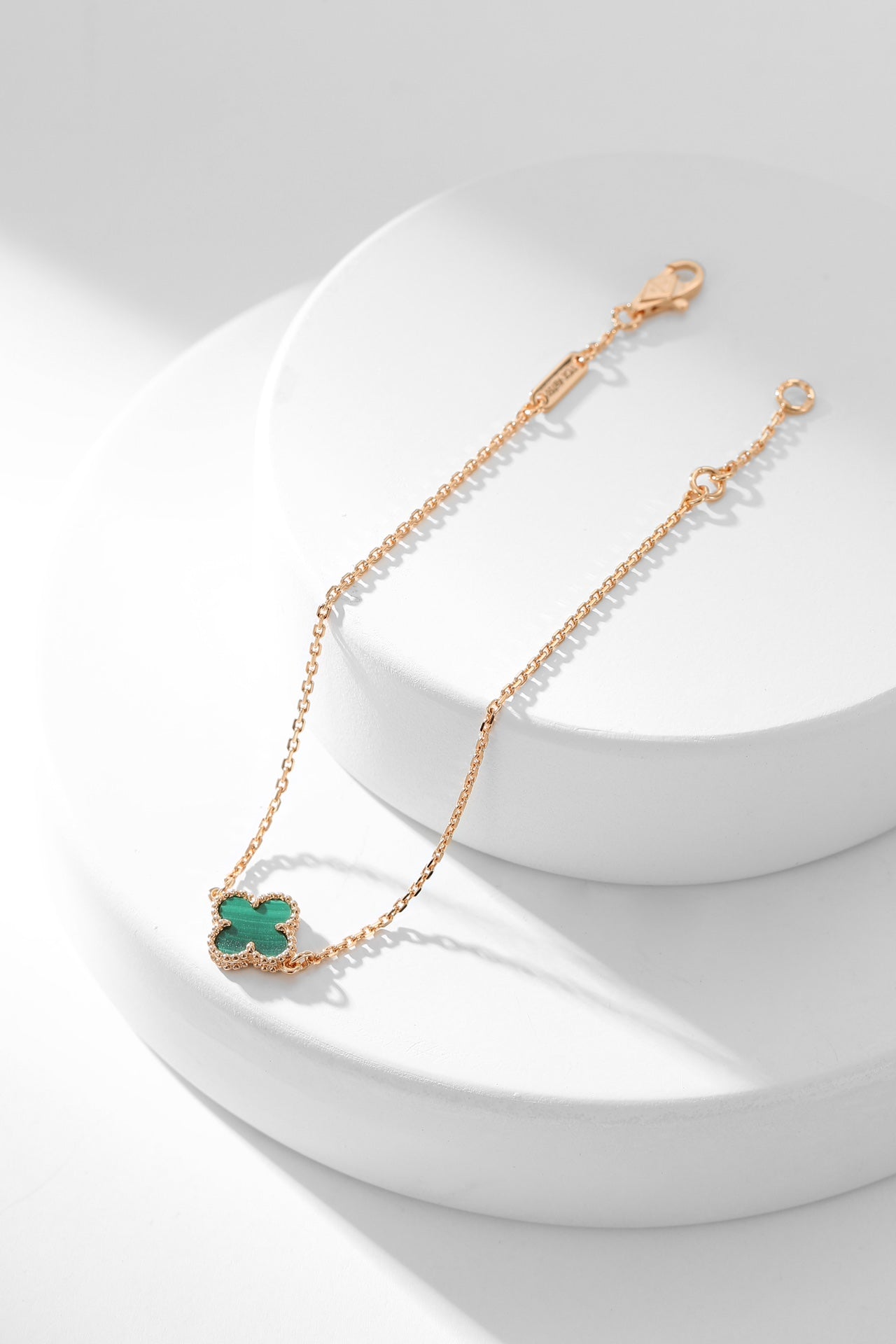 [Angela Jewellery]CLOVER BRACELET MALACHITE 1 MOTIF