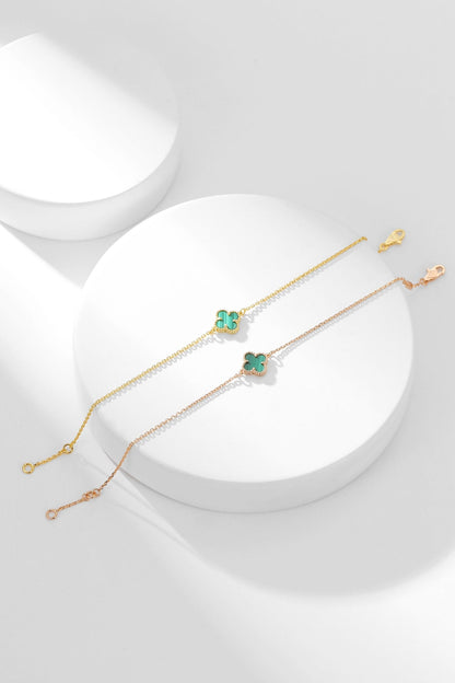 [Angela Jewellery]CLOVER BRACELET MALACHITE 1 MOTIF