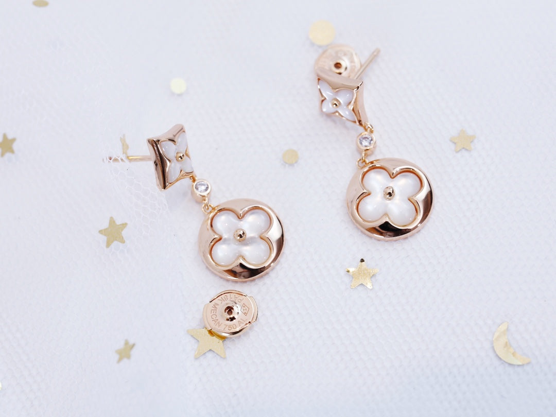 [Angela Jewellery]STAR AND SUN PINK GOLD MOP DROP EARRINGS