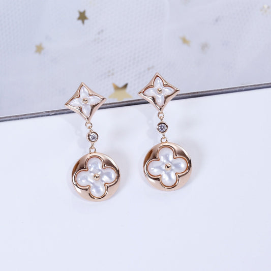 [Angela Jewellery]STAR AND SUN PINK GOLD MOP DROP EARRINGS