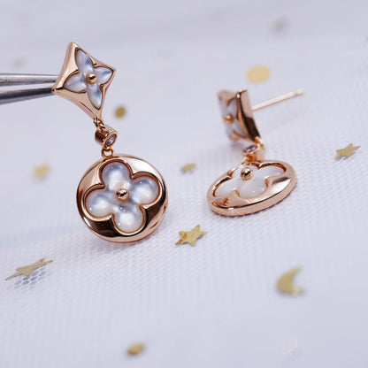 [Angela Jewellery]STAR AND SUN PINK GOLD MOP DROP EARRINGS