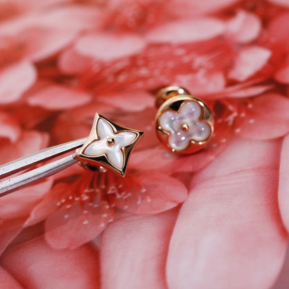 [Angela Jewellery]STAR AND SUN PINK GOLD MOP STUD EARRINGS