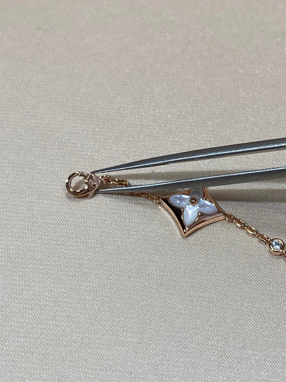 [Angela Jewellery]STAR 4 MOTIF MOP DIAMOND PINK GOLD BRACELET