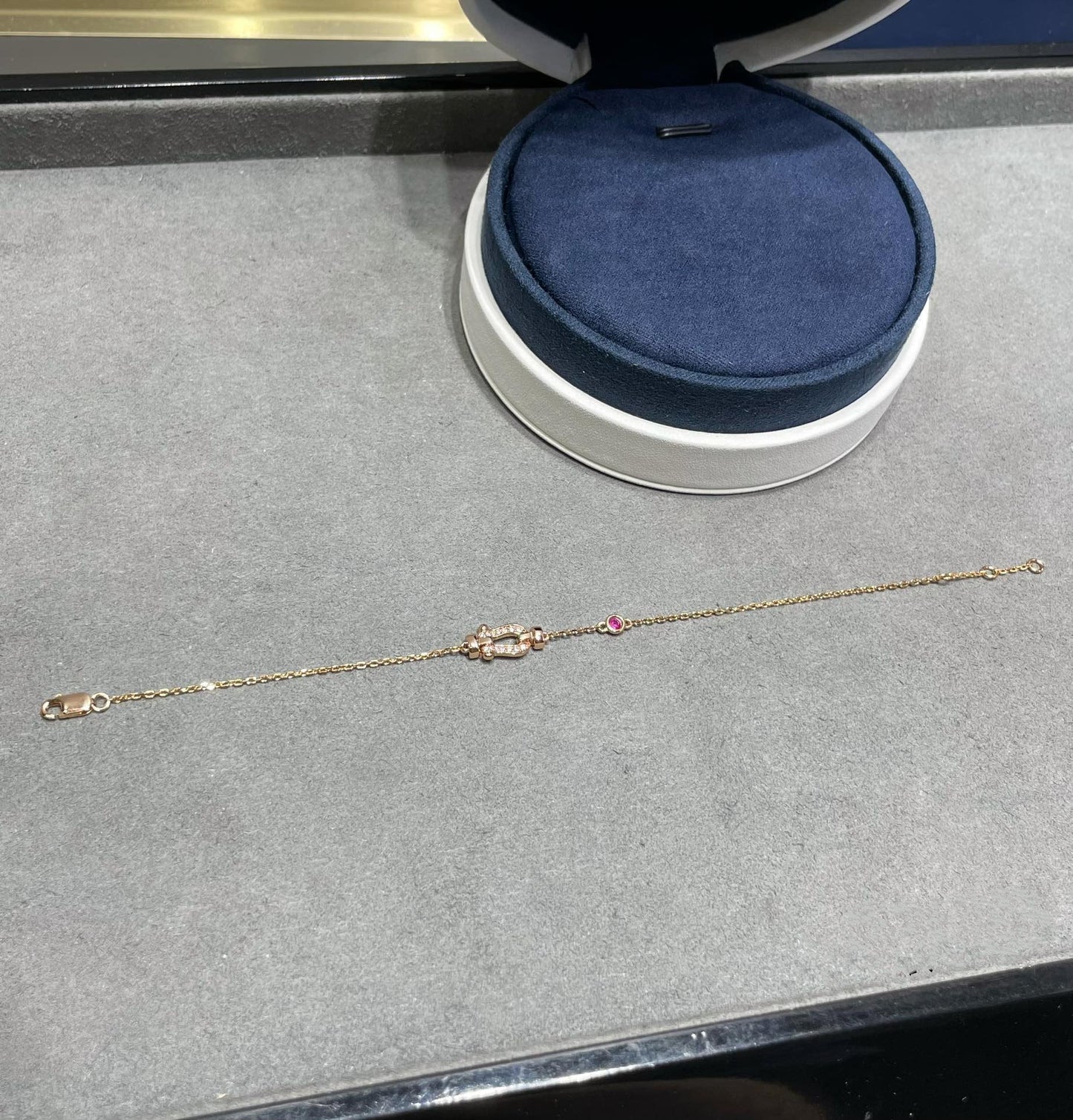 [Angela Jewellery]FORCE 10 DIAMOND CHAIN LINK PINK GOLD BRACELET