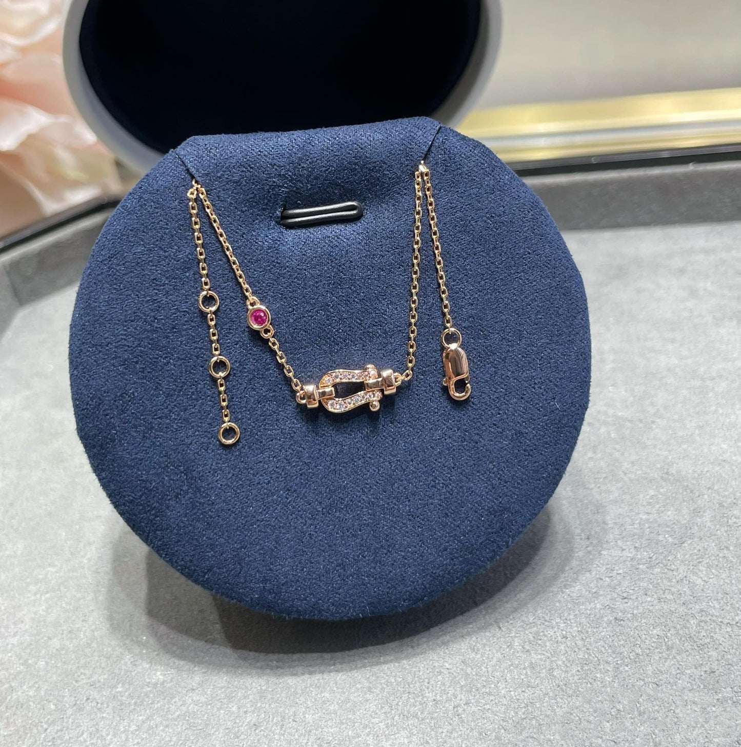 [Angela Jewellery]FORCE 10 DIAMOND CHAIN LINK PINK GOLD BRACELET