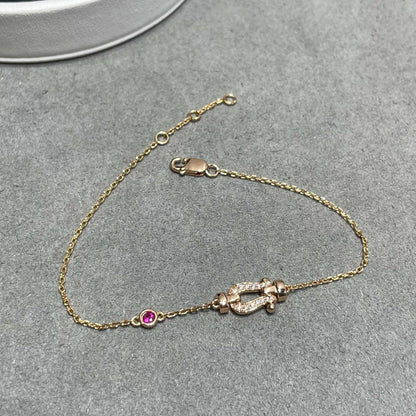 [Angela Jewellery]FORCE 10 DIAMOND CHAIN LINK PINK GOLD BRACELET
