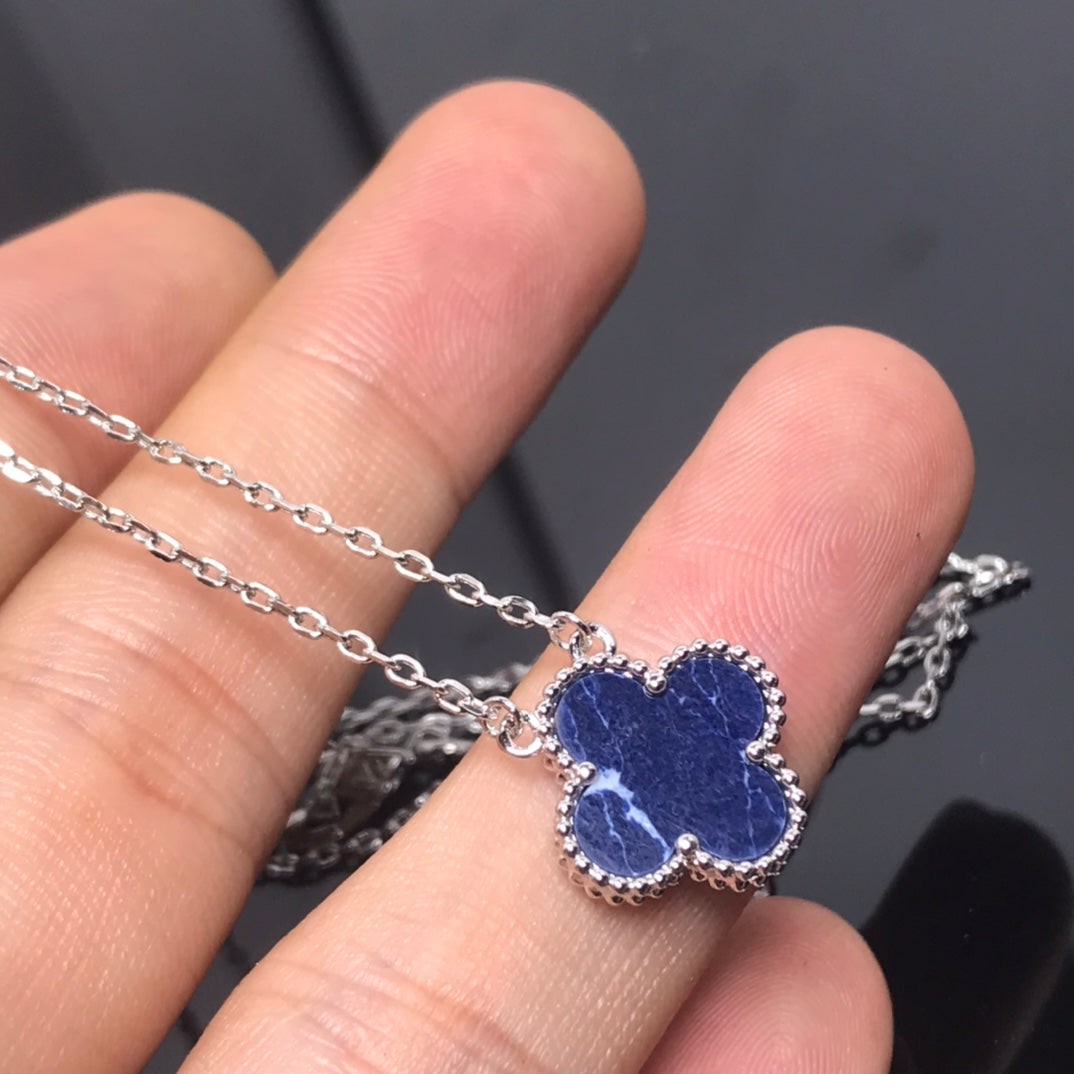 [Angela Jewellery]CLOVER PIETERSITE SILVER LONG NECKLACE