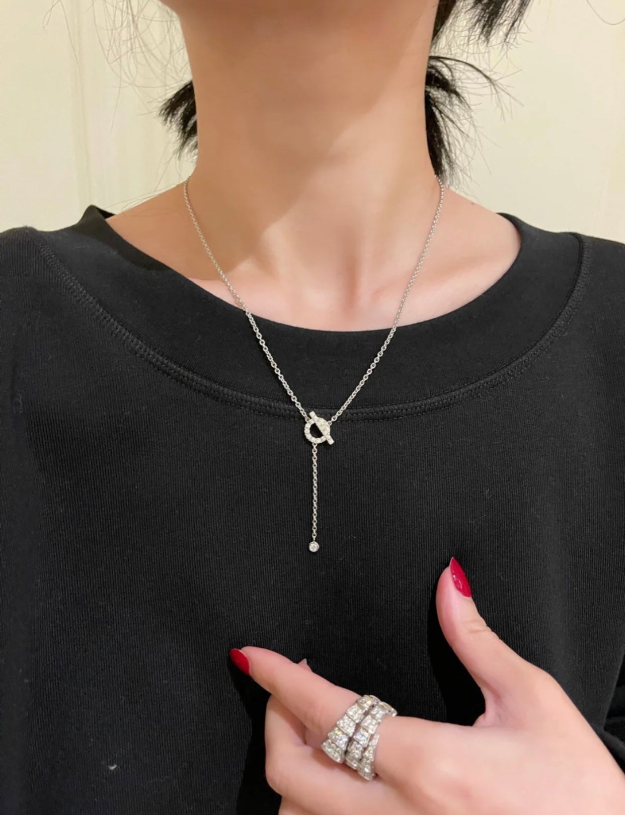 [Angela Jewellery]FINESSE SILVER DIAMOND NECKLACE
