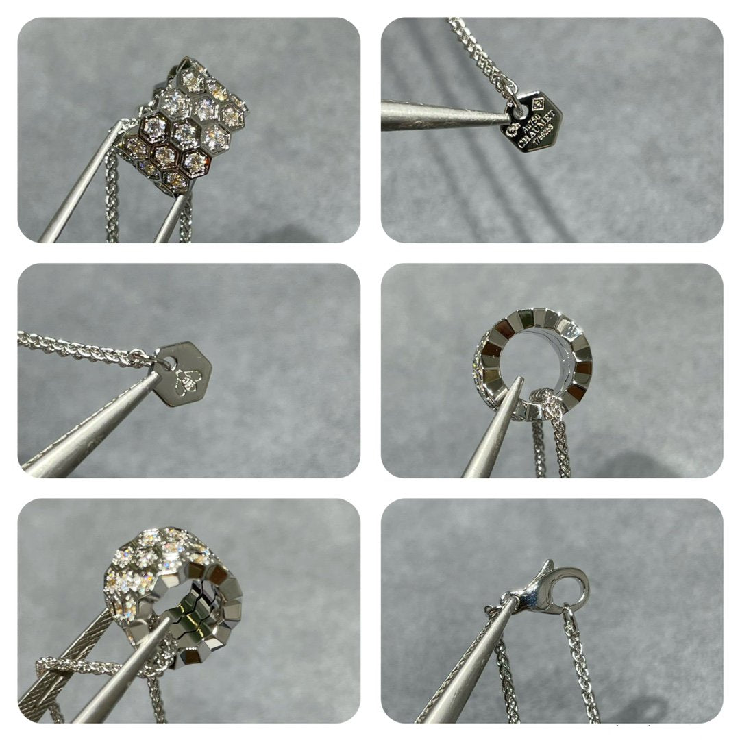 [Angela Jewellery]BEE LOVE DIAMOND PAVED 3 ROW NECKLACE