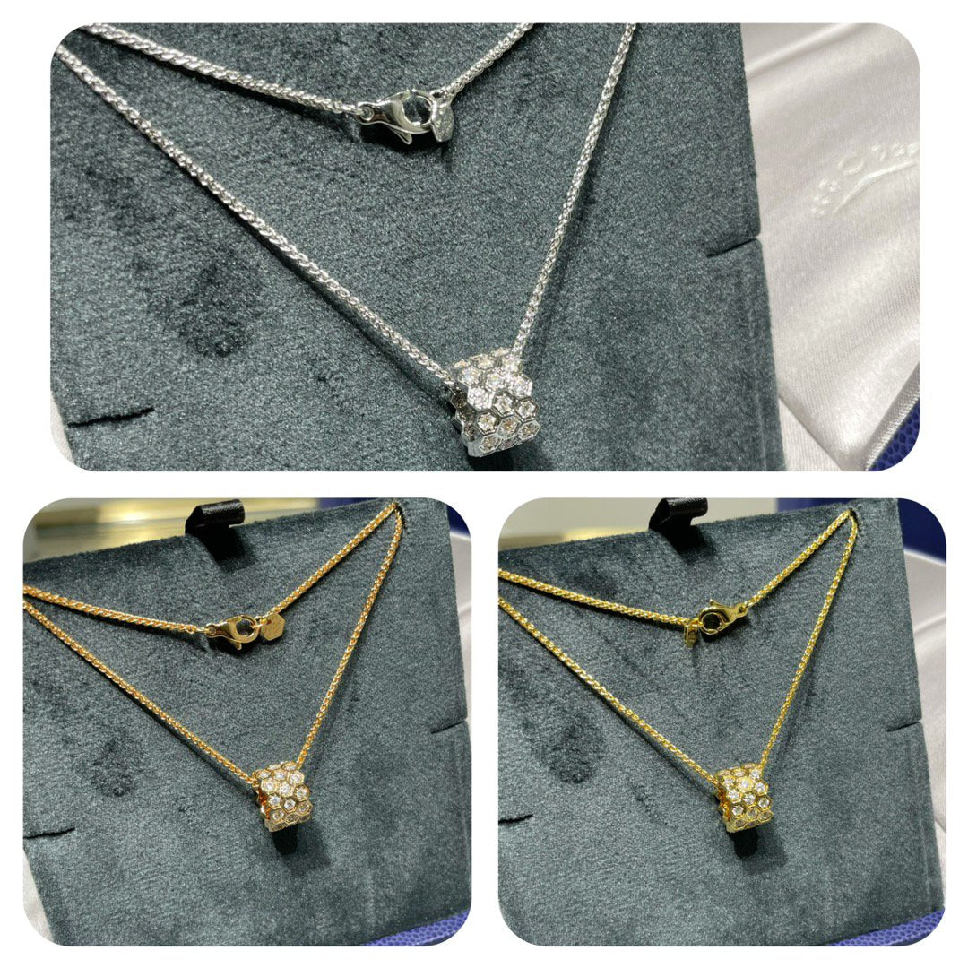 [Angela Jewellery]BEE LOVE DIAMOND PAVED 3 ROW NECKLACE