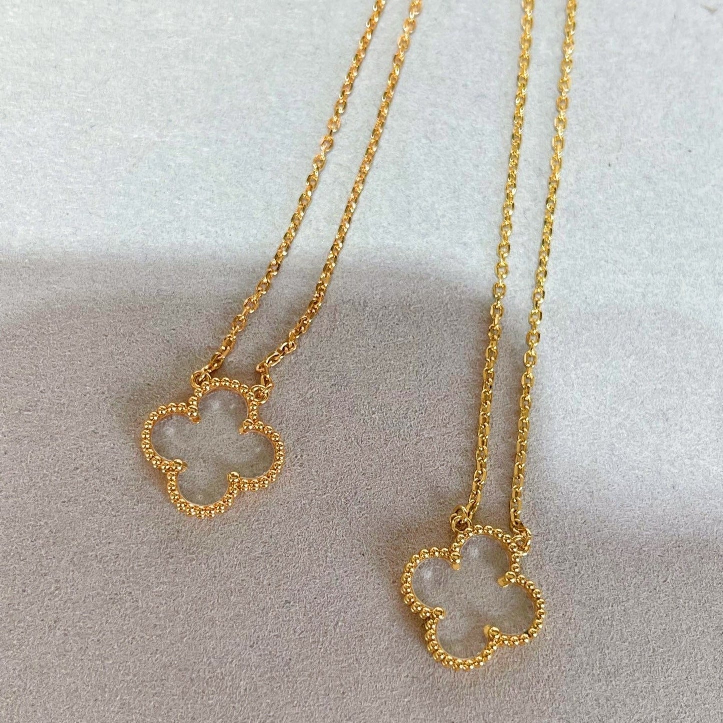 [Angela Jewellery]CLOVER ROCK CRYSTAL ROSE GOLD NECKLACE