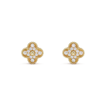 [Angela Jewellery]CLOVER MEDIUM 1 MOTIFS FUll DIAMOND EARRINGS