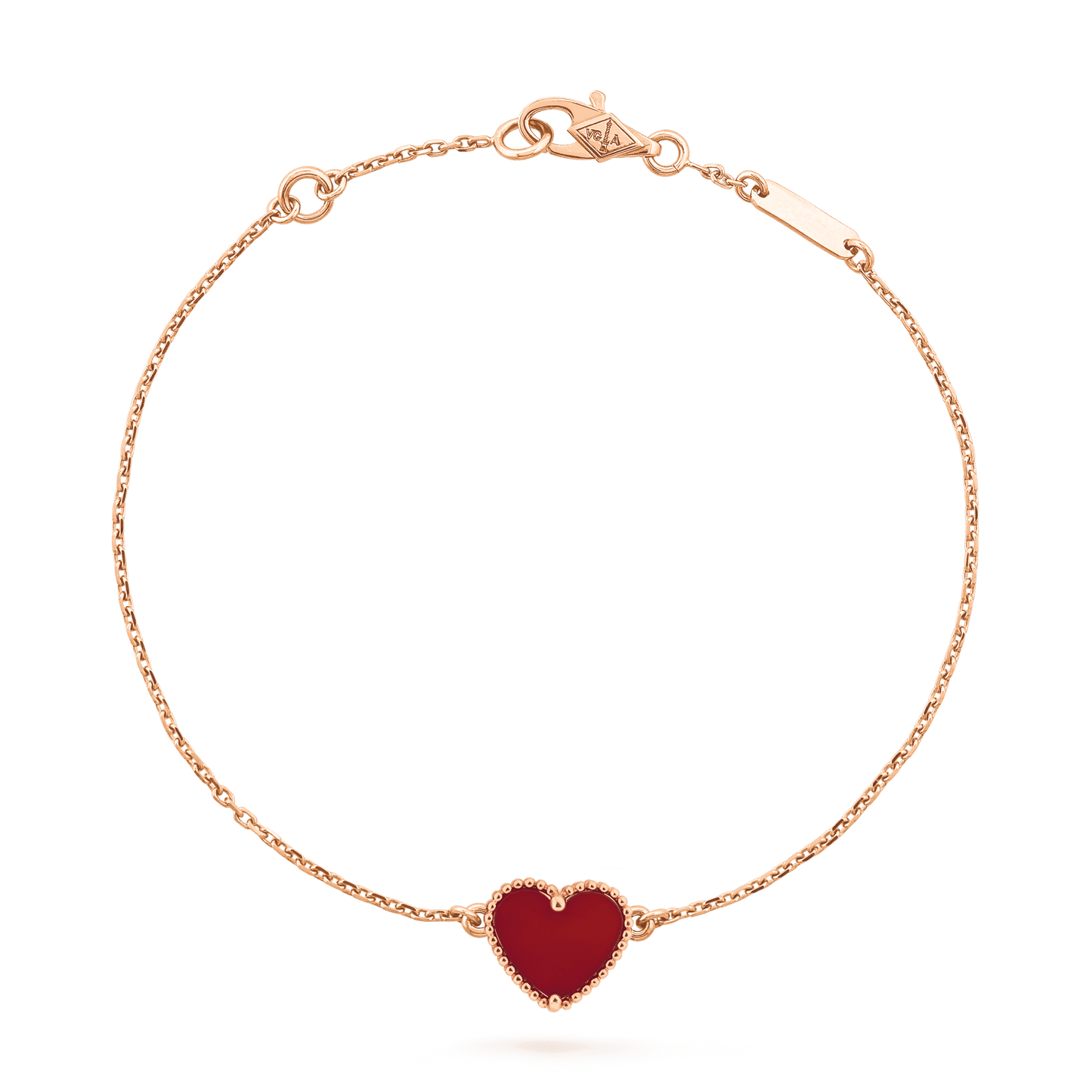 [Angela Jewellery]HEART CARNELIAN PINK GOLD BRACELET