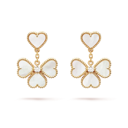[Angela Jewellery]CLOVER SWEET WHITE MOP EARRINGS