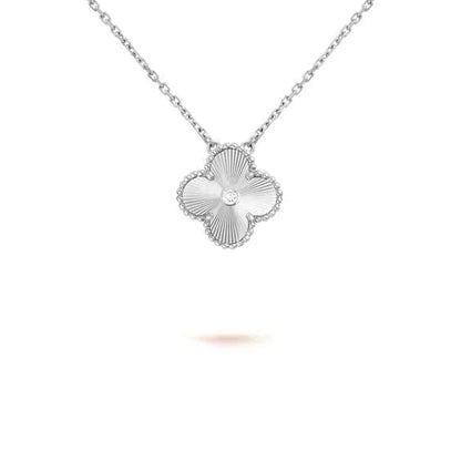 [Angela Jewellery]CLOVER  15MM DIAMOND LASER NECKLACE SILVER