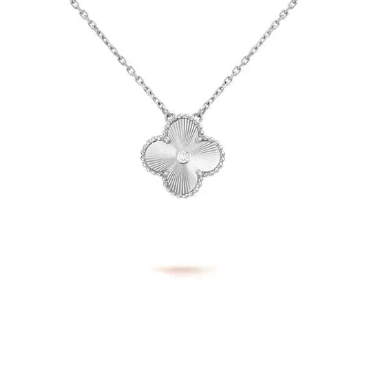 [Angela Jewellery]CLOVER  15MM DIAMOND LASER NECKLACE SILVER