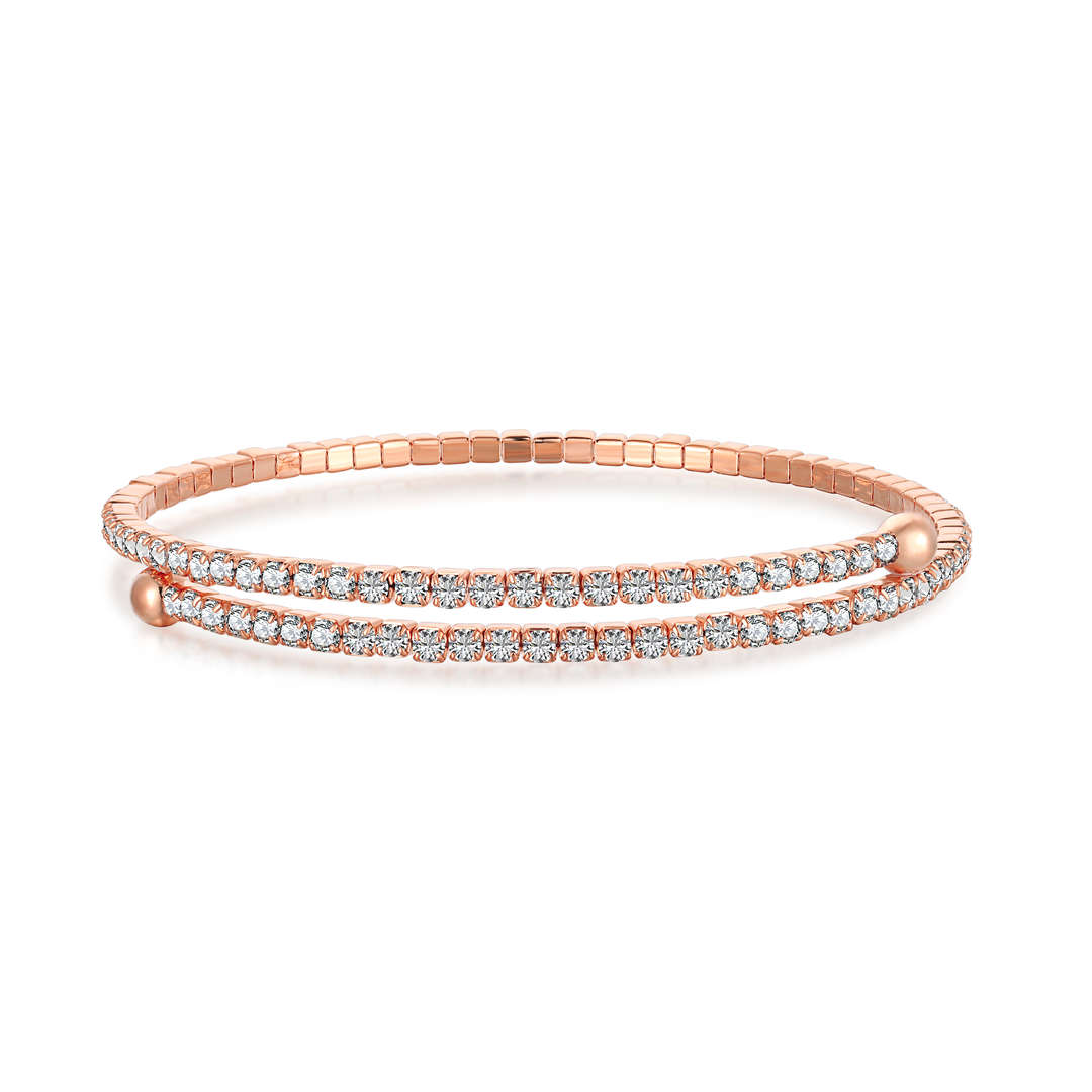Angela Jewelry]Row of Diamonds Round Fashion Bracelet