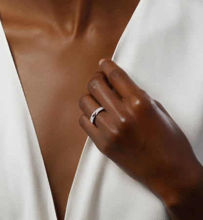 [Angela Jewellery]ALLIANCE LIENS VIDENCE PAVED DIAMOND 4MM RING