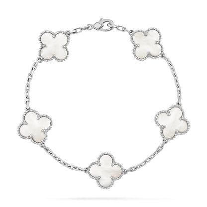 [Angela Jewellery]CLOVER SILVER MOP 5 MOTIF BRACELET
