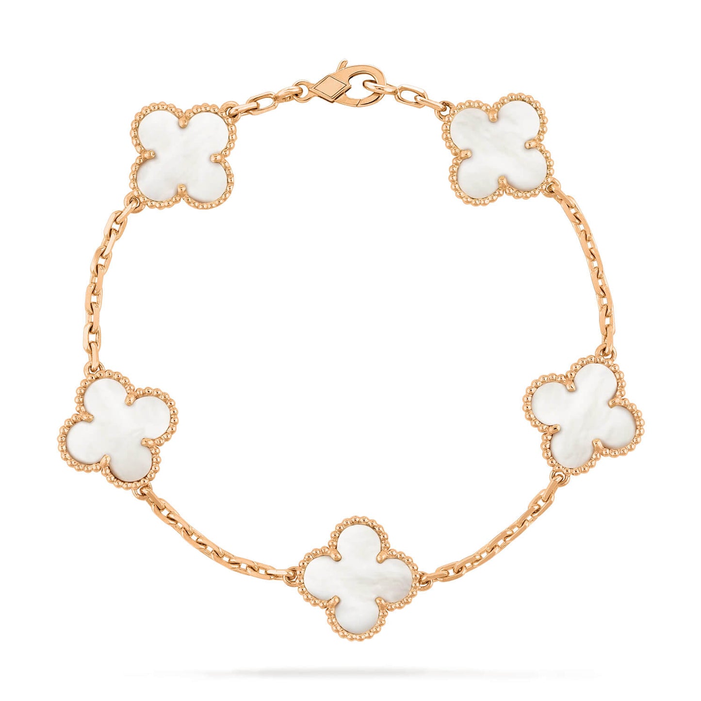 [Angela Jewellery]CLOVER  5 MOTIF WHITE MOP BRACELET