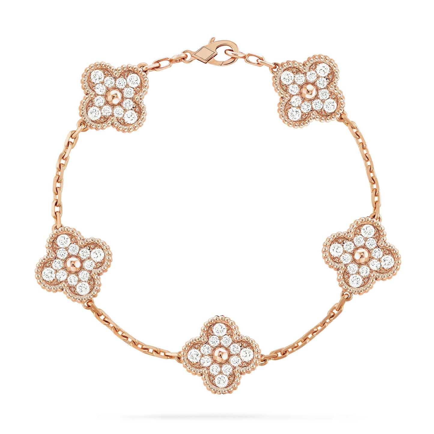 [Angela Jewellery]CLOVER 5 MOTIFS  FULL DIAMOND BRACELET