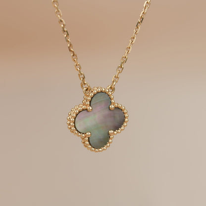 [Angela Jewellery]CLOVER 15MM  GRAY MOTHER OF PEARL NECKLACE