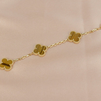 [Angela Jewellery]CLOVER  5 MOTIFS TIGER EYE BRACELET
