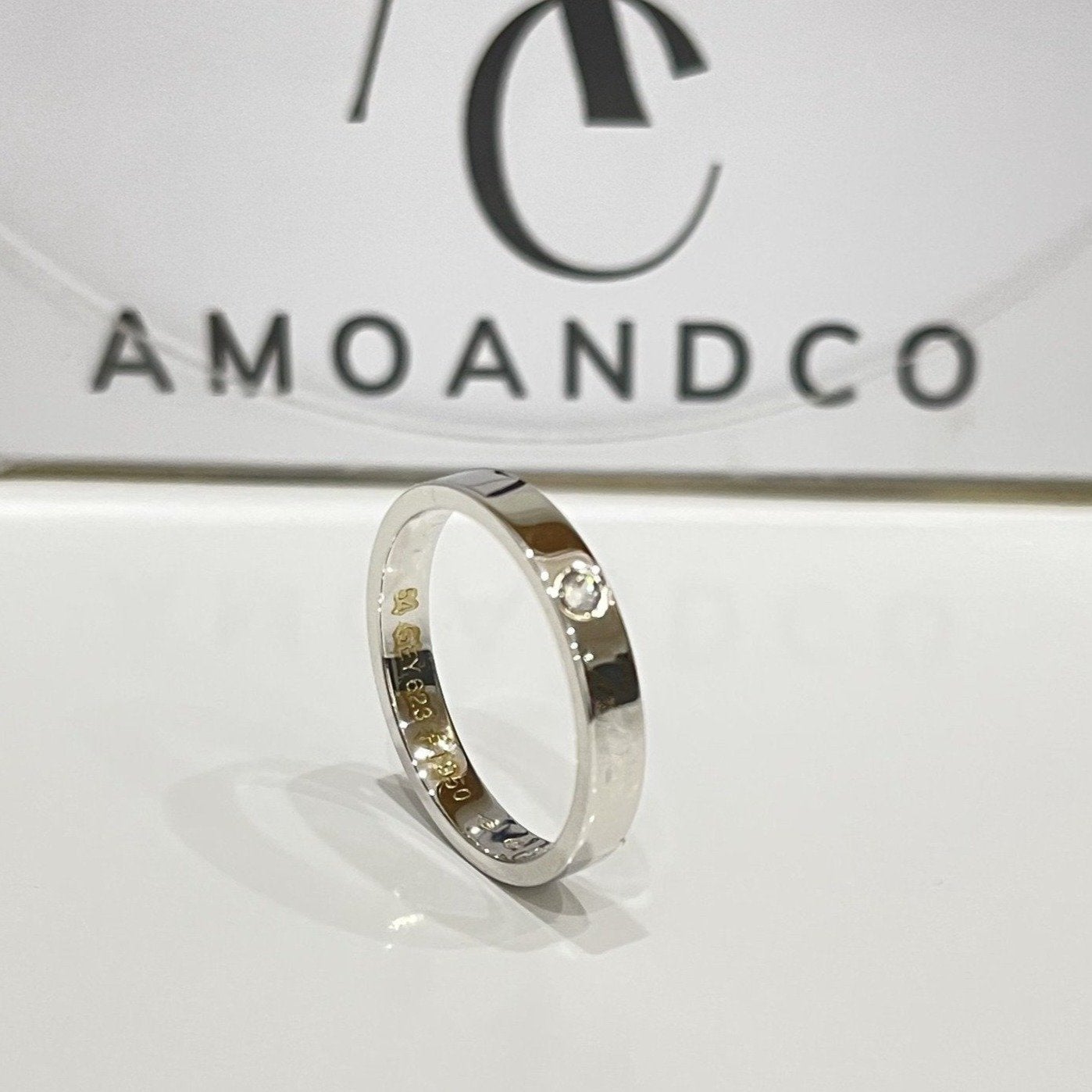 [Angela Jewellery]LOVE RING 4MM 1 DIAMOND