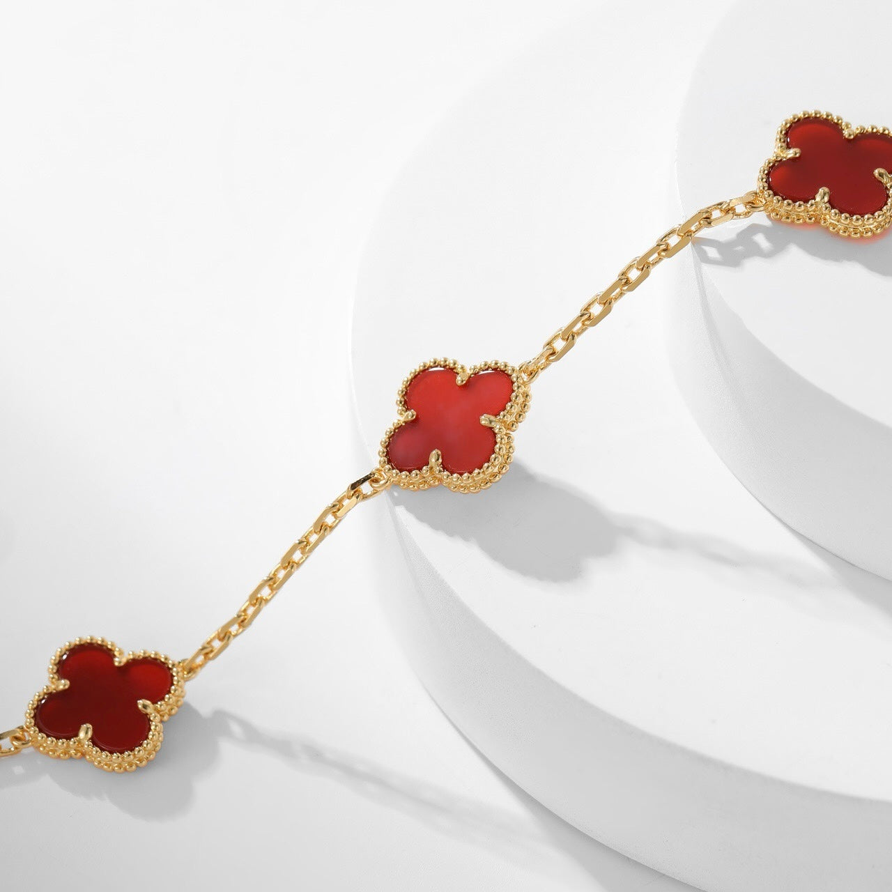 [Angela Jewellery]CLOVER 10 MOTIFS CARNELIAN NECKLACE